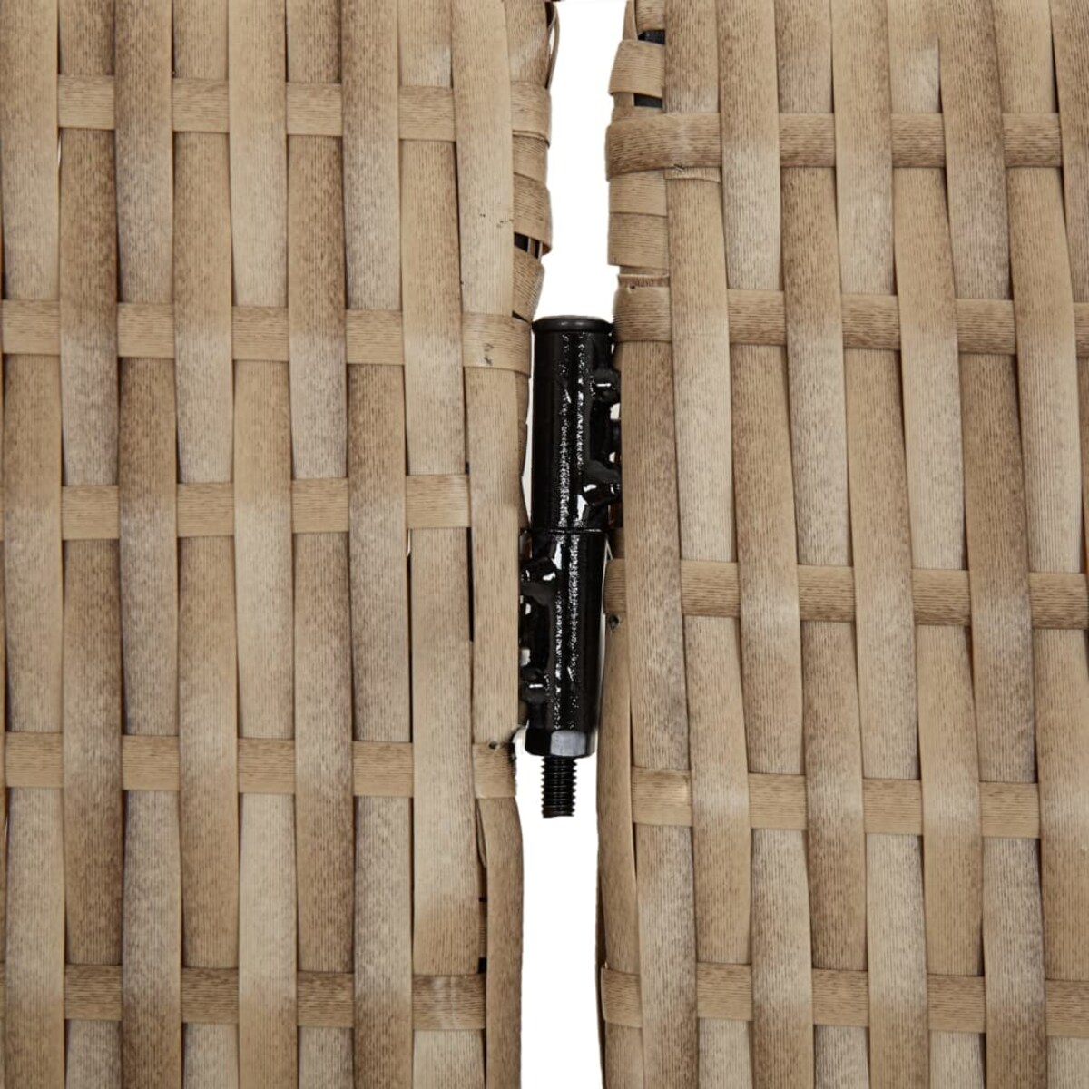 vidaXL Parawan 5-panelowy, beżowy, polirattan