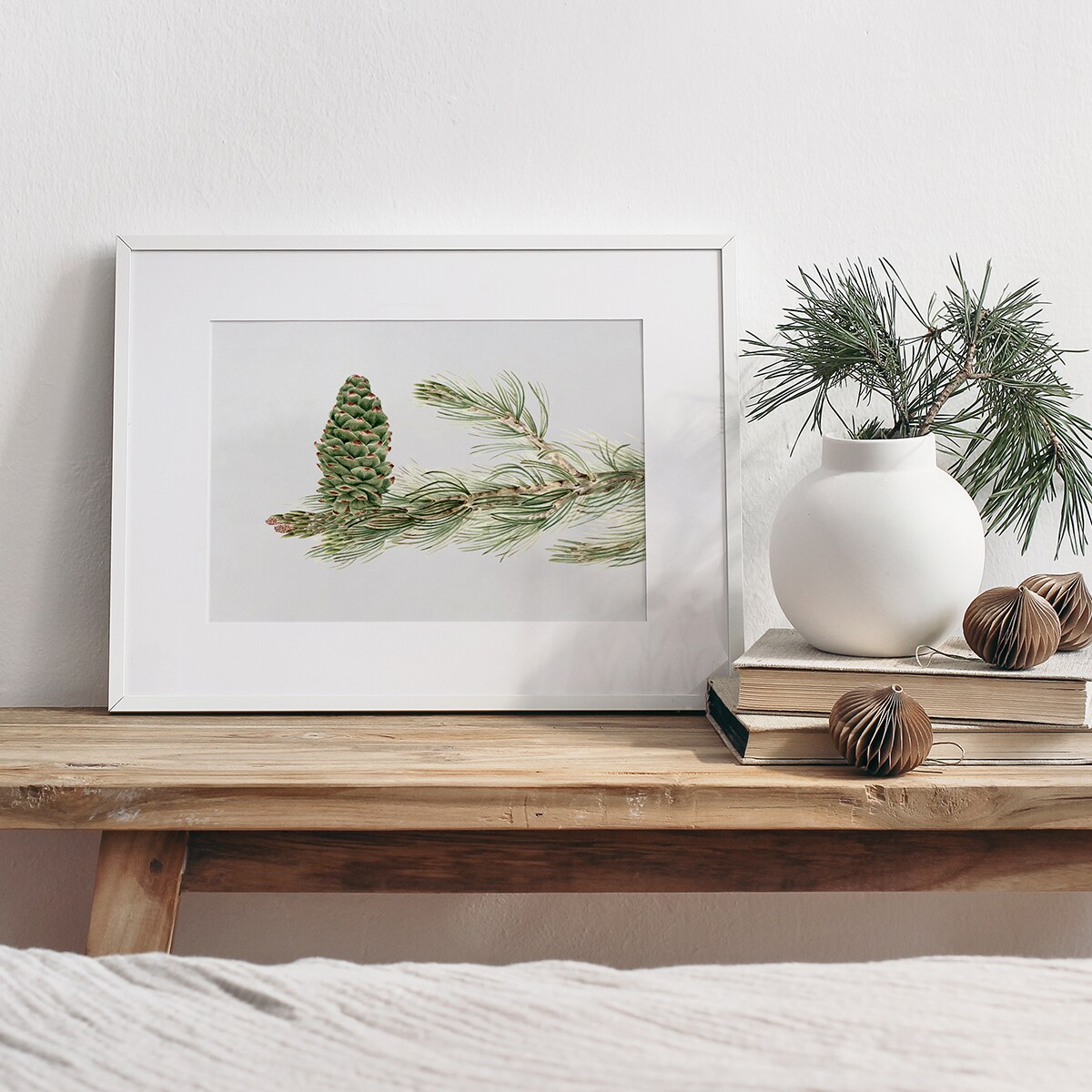 Plakat Gałązka Sosny z Szyszką 30x40cm