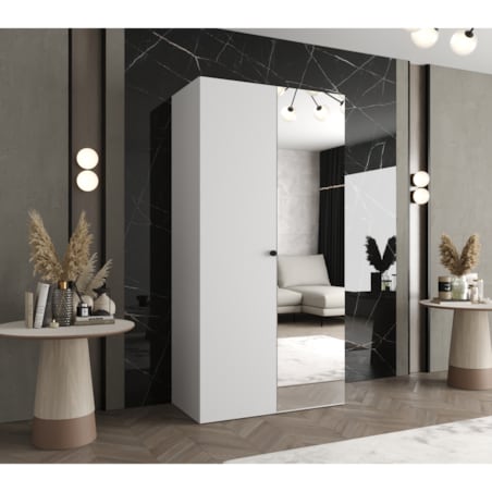 Szafa uchylna otwierana PARMA 2 100 wys. 202 cm Biały + u. Czarny