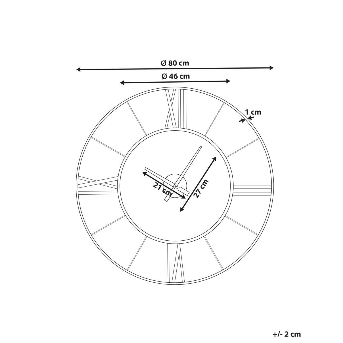 Zegar ścienny BLAMERE 80 cm Metal Złoty