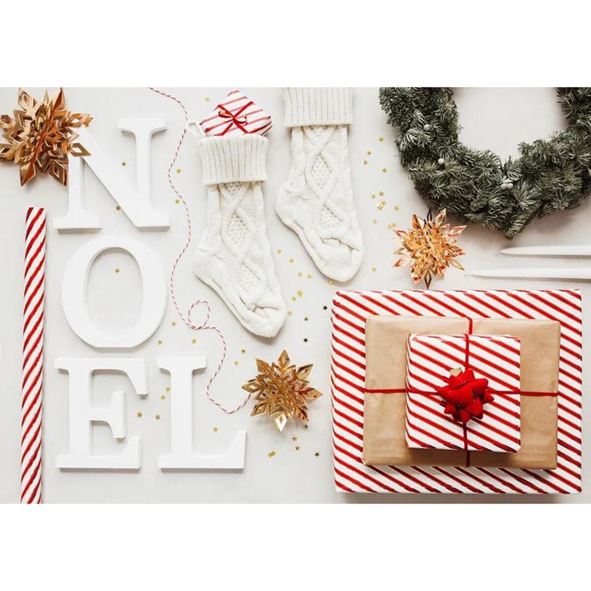 Skarpeta dekoracyjna, złamana biel, 15.5x34cm