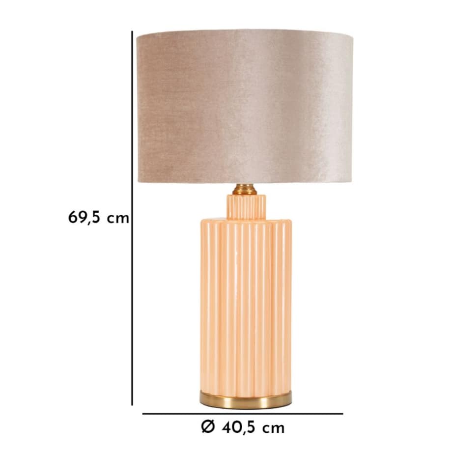 Lampa stołowa Perly - D, kolor perłowy i złoty, szkło i żelazo, 40,5 x 40,5 x 69,5 cm, 1 x E27, styl glamour, do salonu i sypialni, Mauro Ferretti