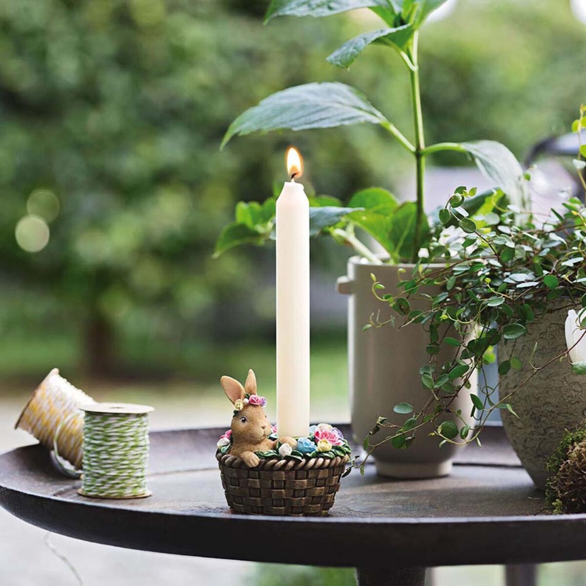 Świecznik królik w koszyku Spring Fantasy, 8.6 cm, Villeroy & Boch