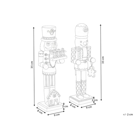 Zestaw 2 figurek dekoracyjnych GRANSJON Dziadek do orzechów 35 cm Pomarańczowy