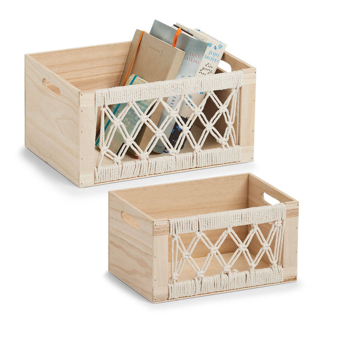 Drewniane pudełko z ażurowym frontem BOHO, 30 x 20 x 16 cm