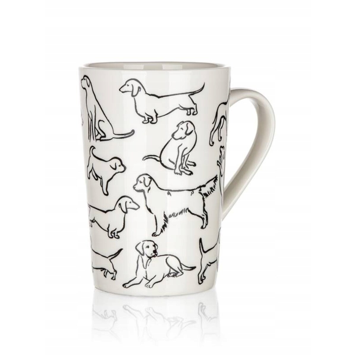 2x KUBEK WYSOKI piesek CERAMIKA 450 ml na herbatę kawę dekoracja prezent