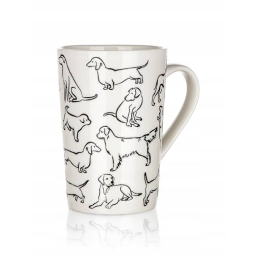 2x KUBEK WYSOKI piesek CERAMIKA 450 ml na herbatę kawę dekoracja prezent