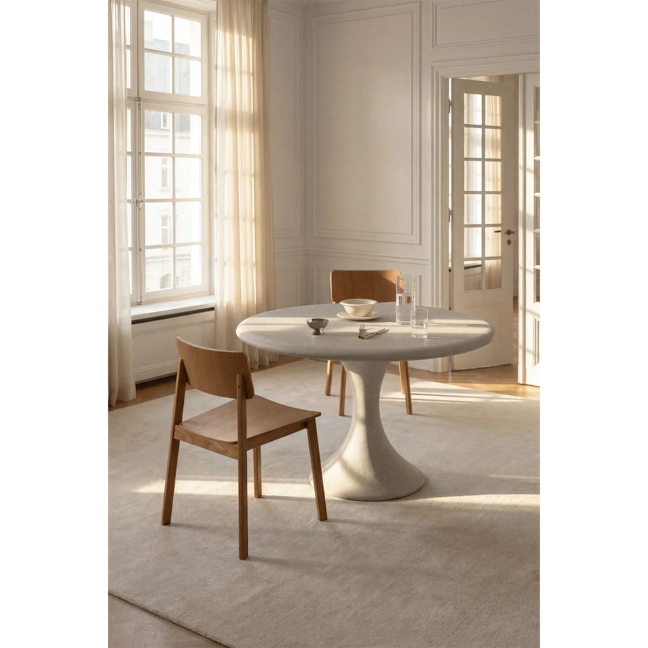 Okrągły stół jadalniany Ø120 cm z cementu Eloria, sand grey