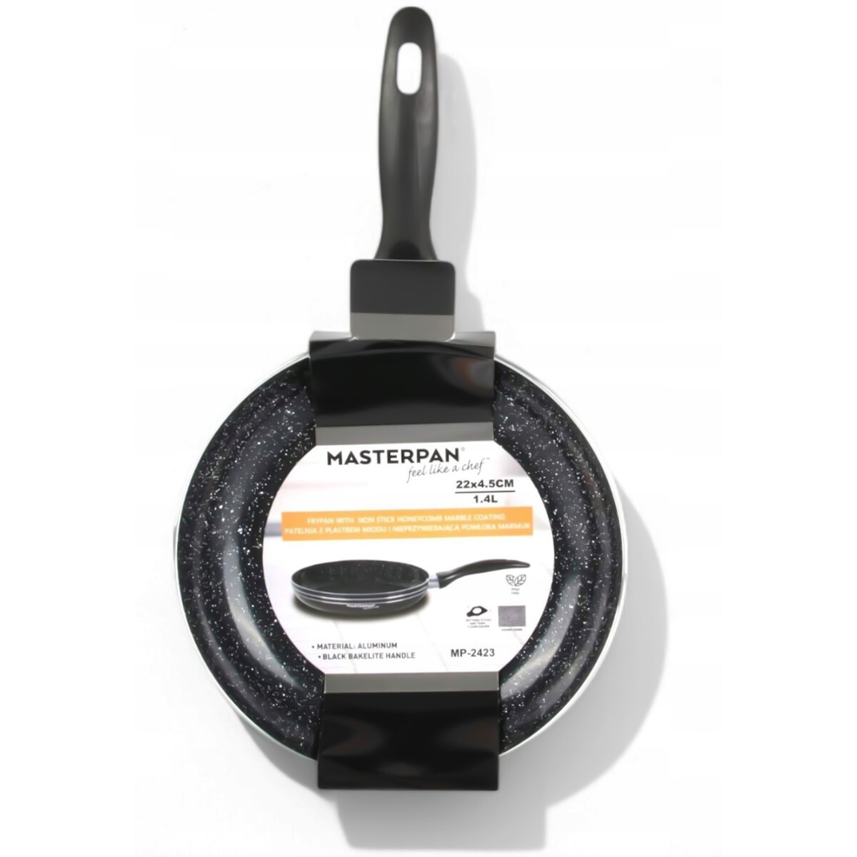 Lekka Patelnia Granitowa 22 Cm Plaster Miodu Indukcja Gaz 1.4L 4.5 Cm