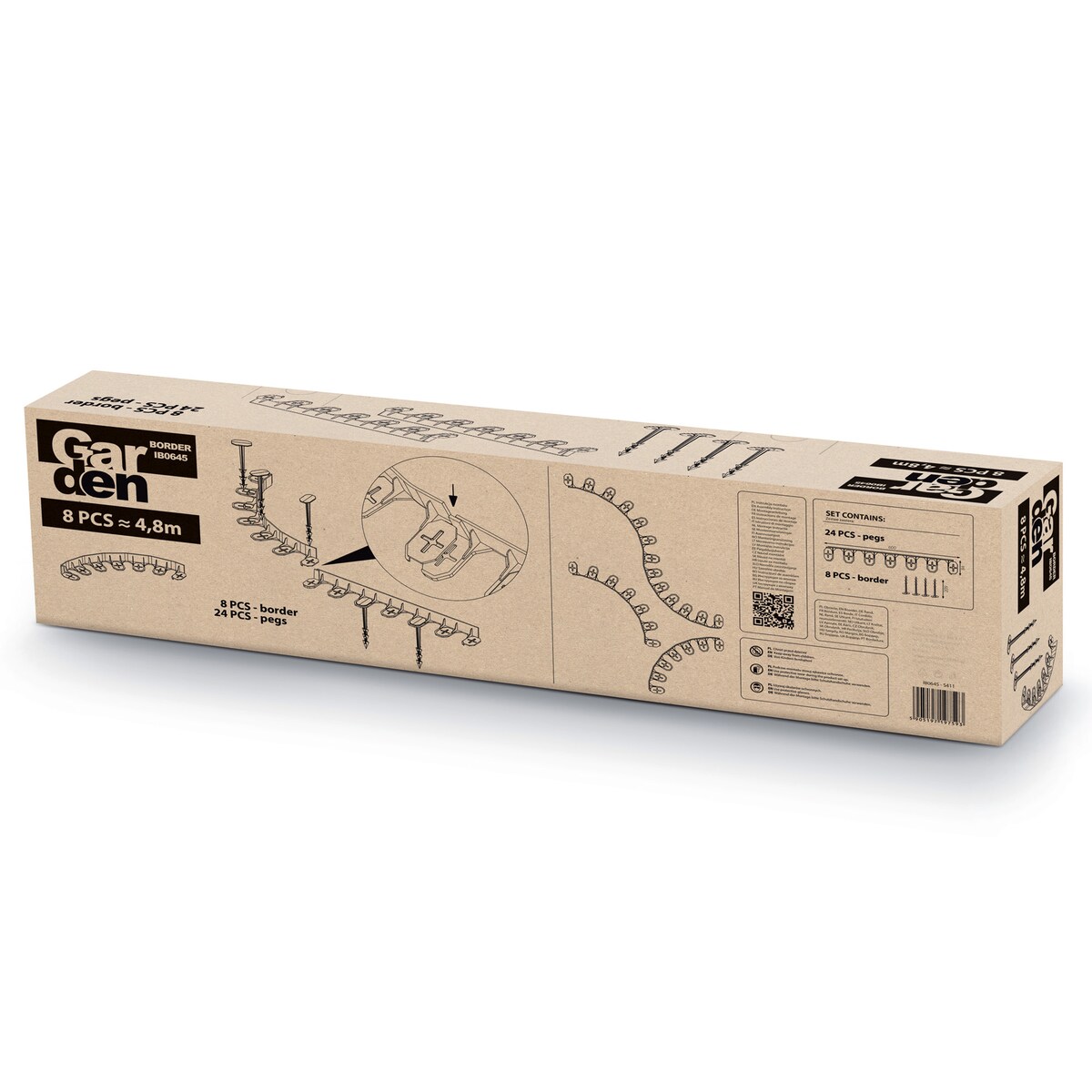 Obrzeże Ogrodowe Trawnikowe Ze Szpilkami Czarne