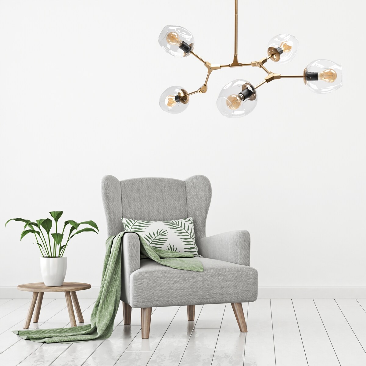 Lampa Sufitowa Nowoczesna Gold 5-Ramienna Złota