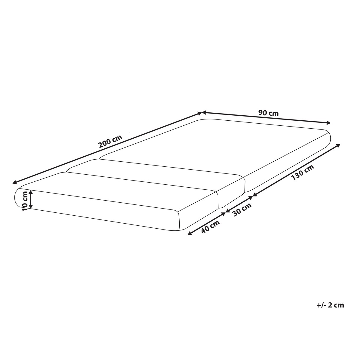 Materac piankowy na łóżko rozsuwane CLEVER GROW H2/3 średnio twardy 90 x 130/160/200 cm