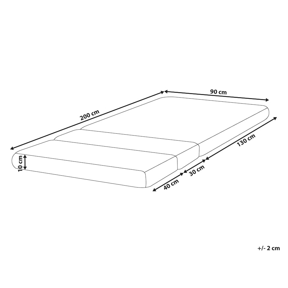 Materac piankowy na łóżko rozsuwane CLEVER GROW H2/3 średnio twardy 90 x 130/160/200 cm