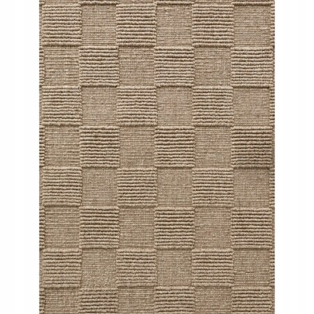 Dywan wełniany do salonu 160x230cm, karmelowy nowoczesny wzór 3D