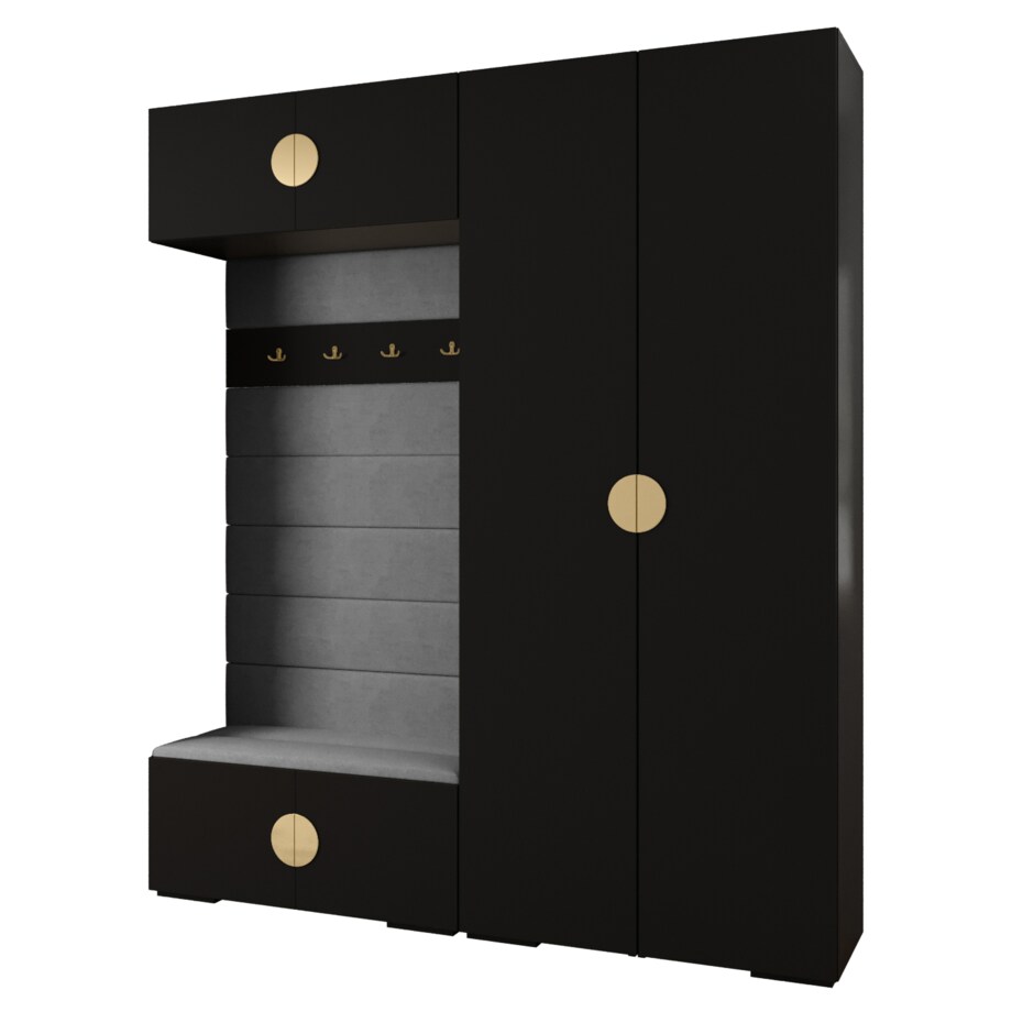 Garderoba do przedpokoju INOVA 4 Z18 czarny+złoty+manila16