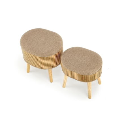 2 PUFY ZE SCHOWKIEM Coti BEŻOWE 49/43/46 cm i 41/34/38 cm