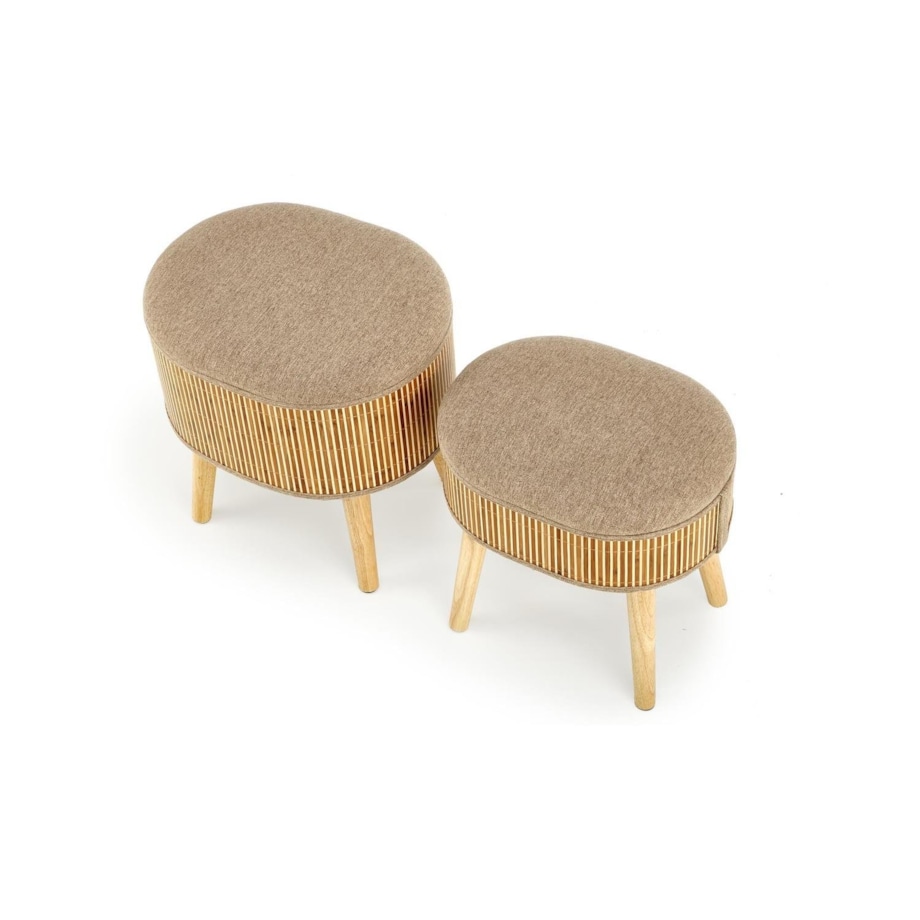 2 PUFY ZE SCHOWKIEM Coti BEŻOWE 49/43/46 cm i 41/34/38 cm