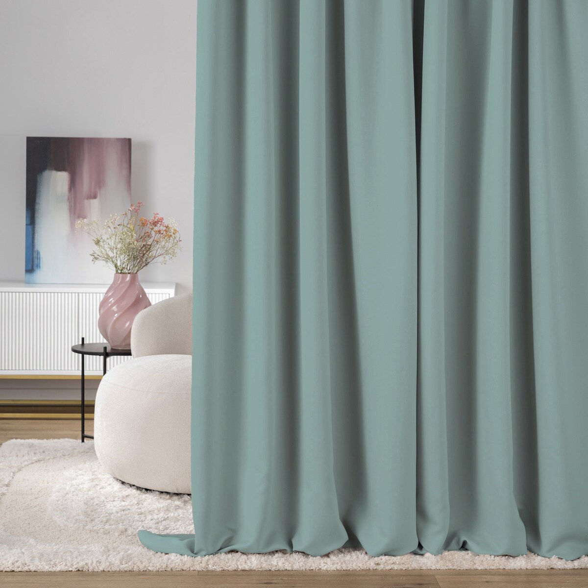 Zasłona zaciemniająca na taśmie marszczącej miętowy 140 x 280 cm 1 szt. 140x280 miętowy