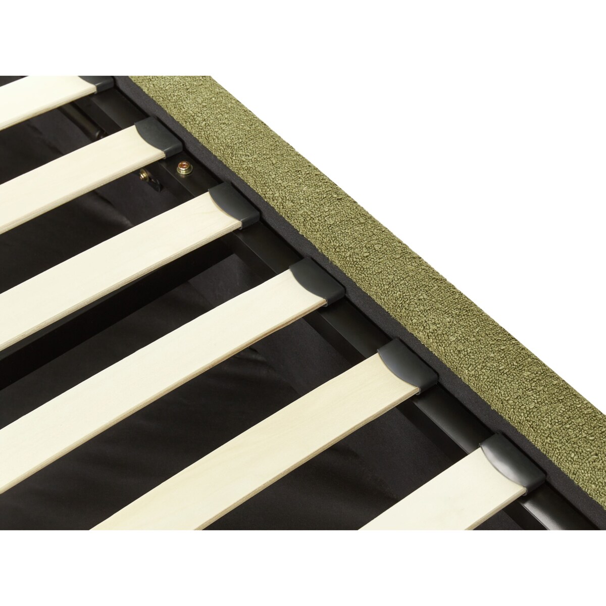 Łóżko z pojemnikiem boucle 160 x 200 cm zielone oliwkowe VAUCLUSE