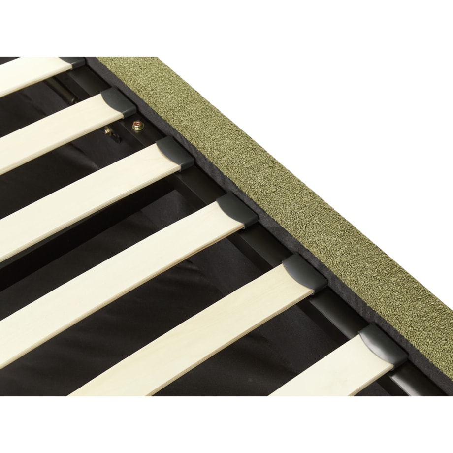 Łóżko z pojemnikiem boucle 160 x 200 cm zielone oliwkowe VAUCLUSE