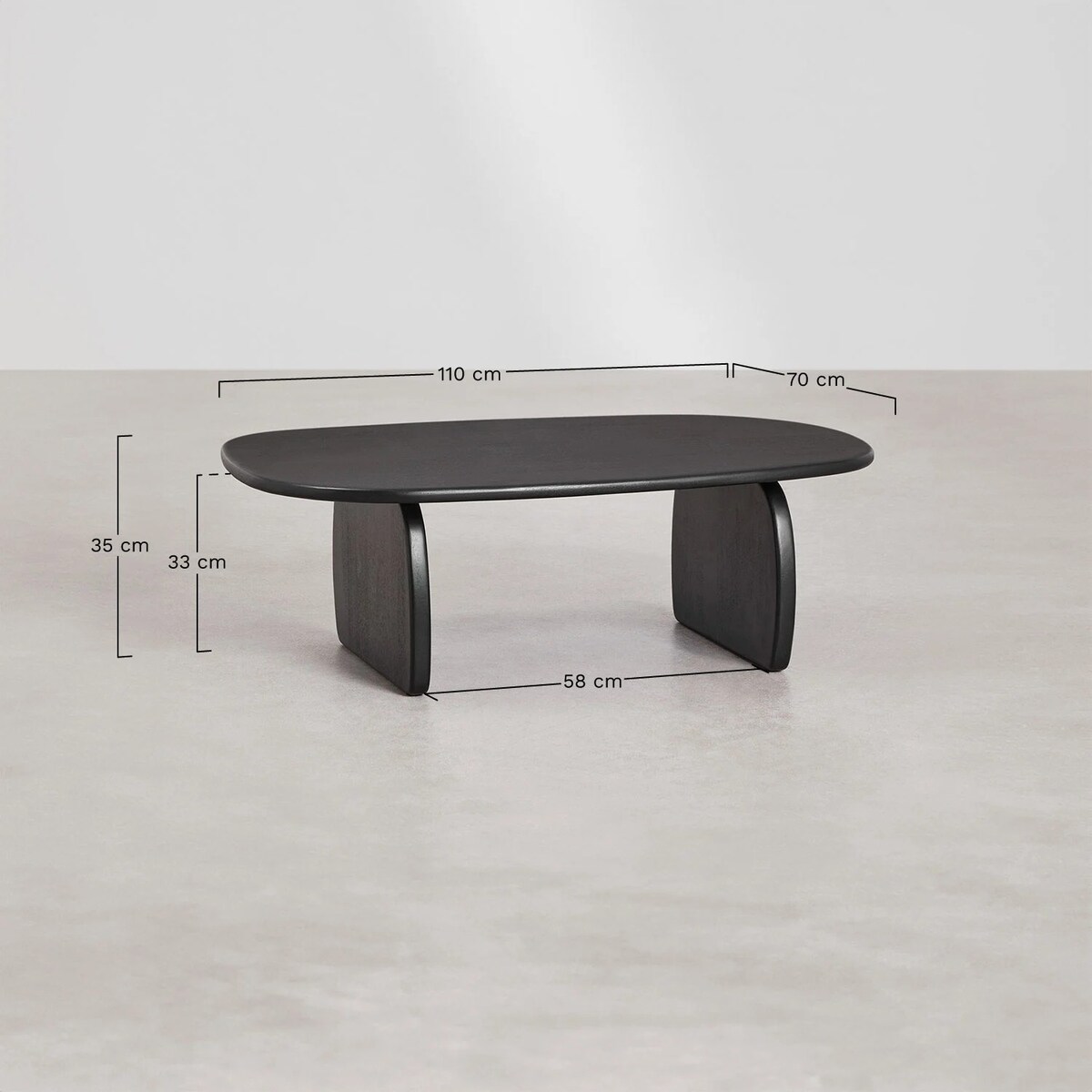 Stolik kawowy owalny 110x70 cm z drewna mango Agathe