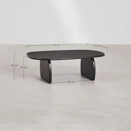 Stolik kawowy owalny 110x70 cm z drewna mango Agathe