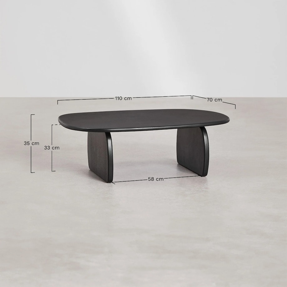 Stolik kawowy owalny 110x70 cm z drewna mango Agathe