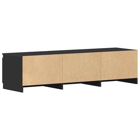 vidaXL Szafka pod TV, czarna, 140x40x35,5 cm, materiał drewnopochodny
