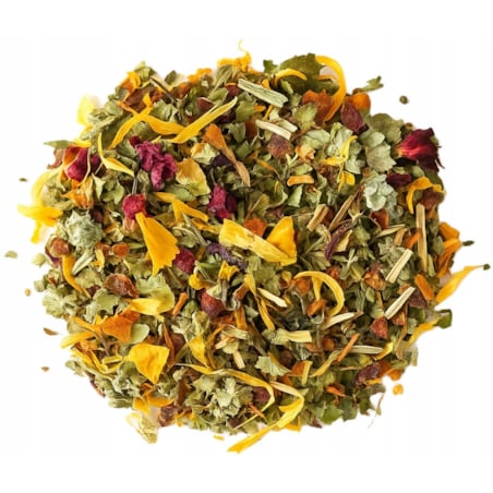 Herbata ziołowa przeciwzapalna NA ZŁĄ POGODĘ liście jeżyn jabłka mięta 80g - herbata liściasta sypana mieszanka napar susz