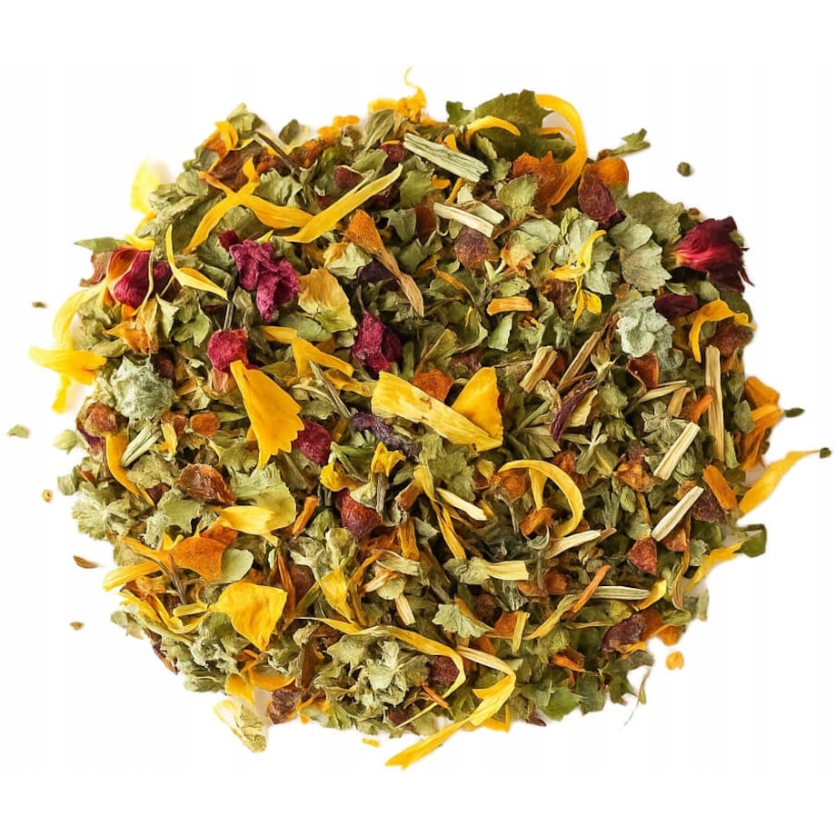 Herbata ziołowa przeciwzapalna NA ZŁĄ POGODĘ liście jeżyn jabłka mięta 80g - herbata liściasta sypana mieszanka napar susz