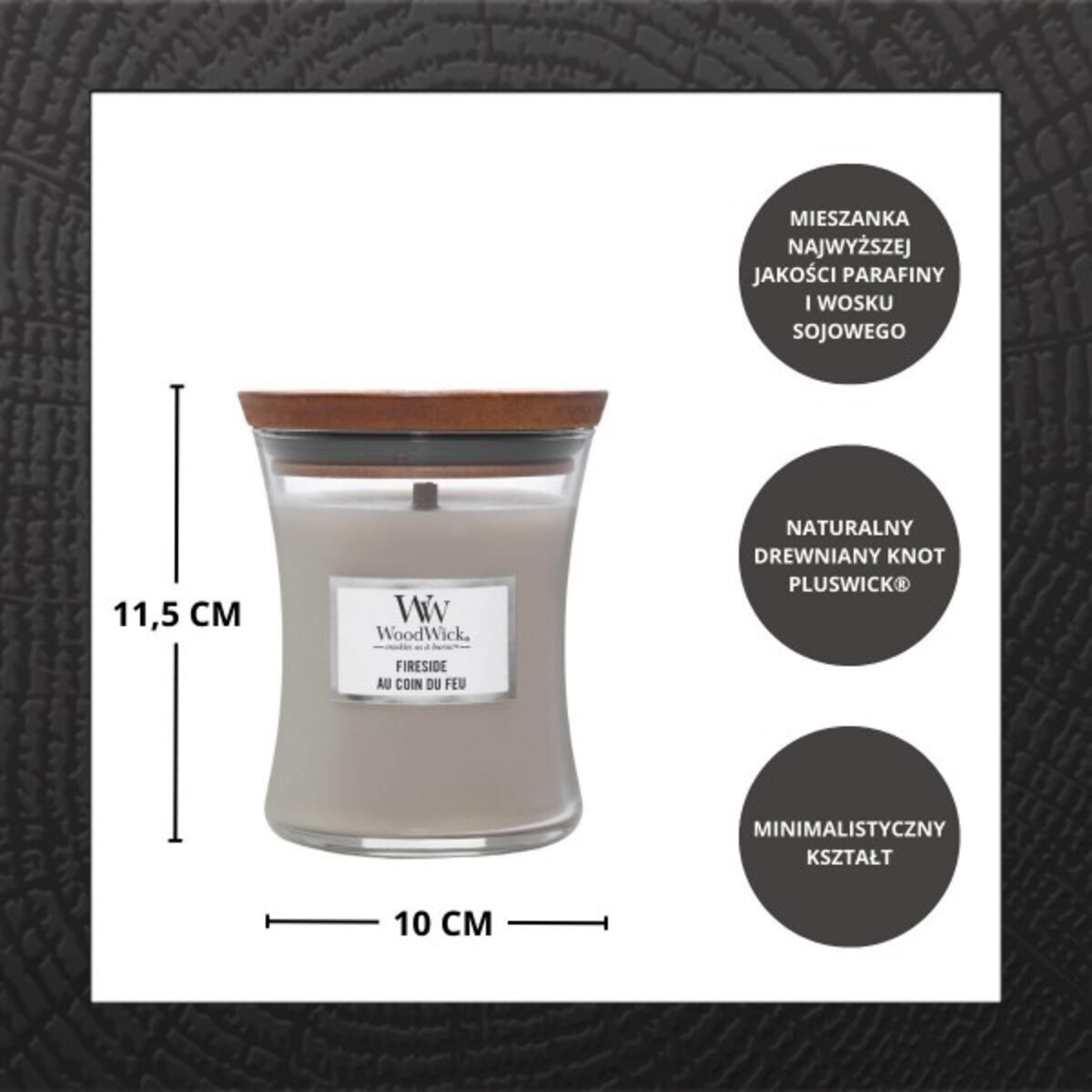 WoodWick świeca średnia FIRESIDE