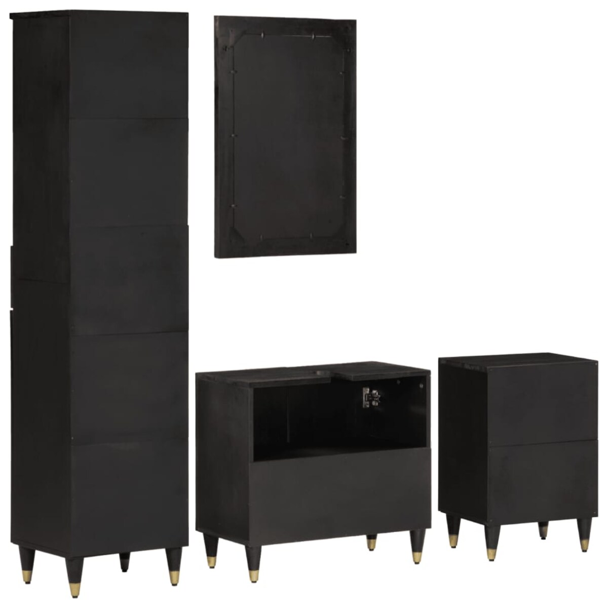 vidaXL 4-cz. zestaw mebli łazienkowych, lite drewno mango