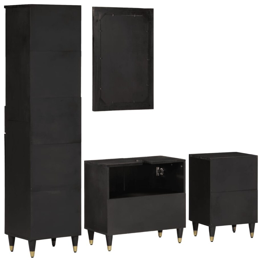 vidaXL 4-cz. zestaw mebli łazienkowych, lite drewno mango