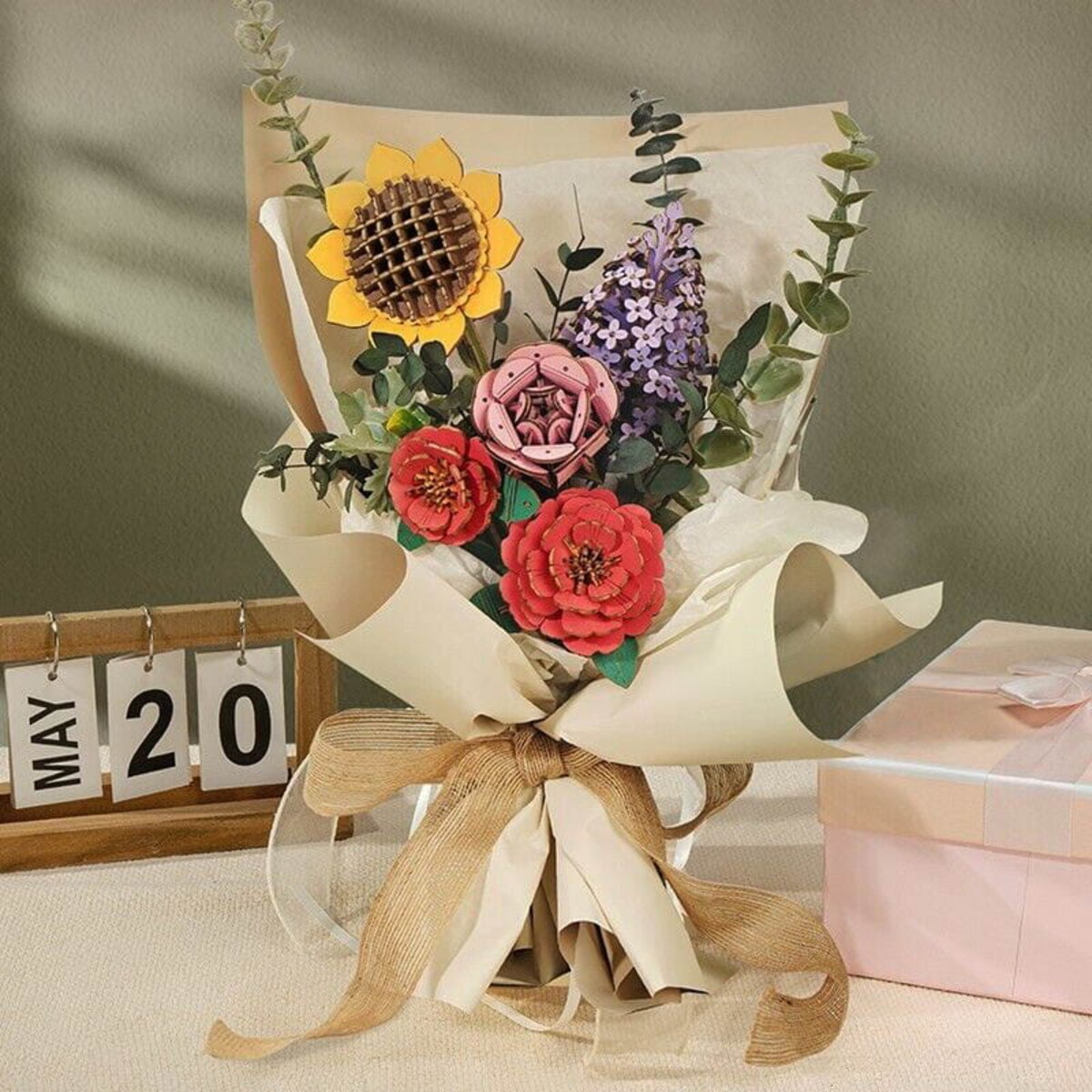 Wiosenny bukiet kwiatów - flower box DIY - kwiaty Robotime