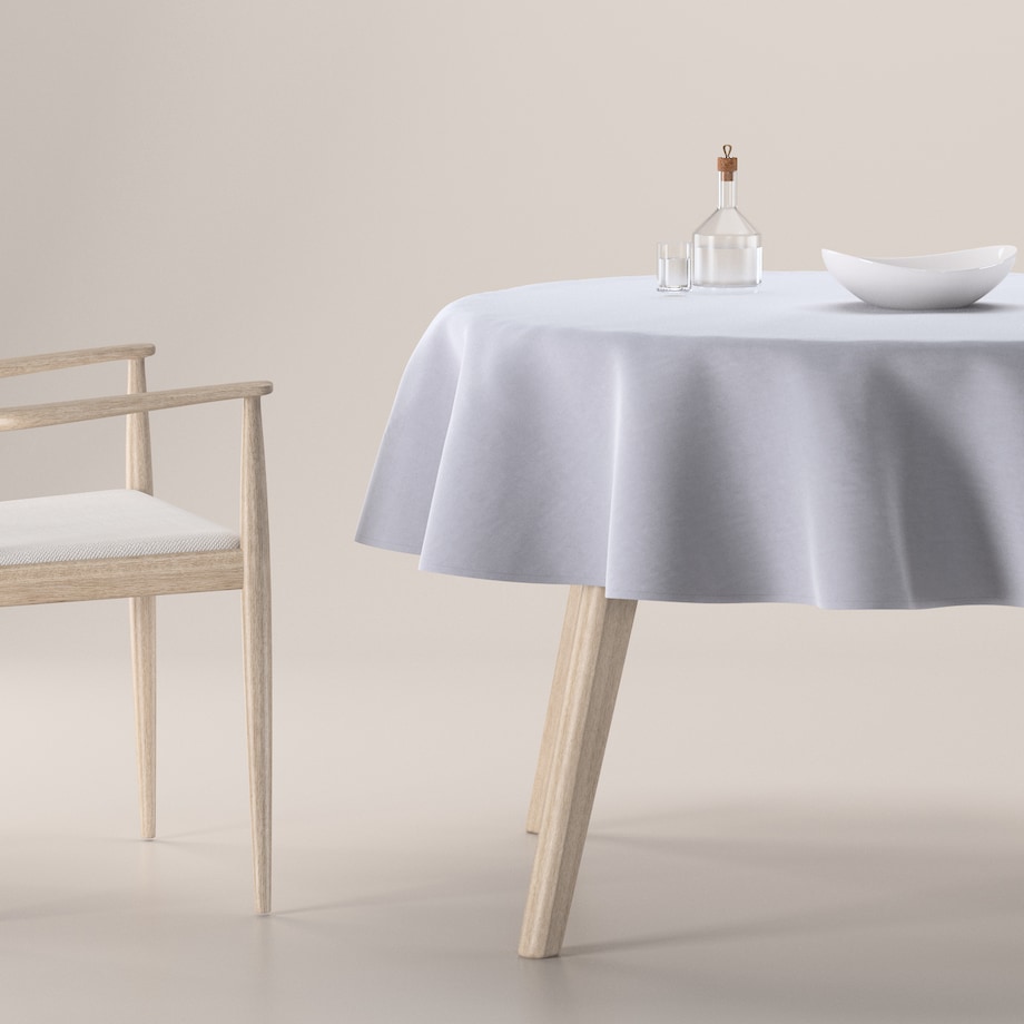 Obrus okrągły 130 x 130 cm srebrzysty szary