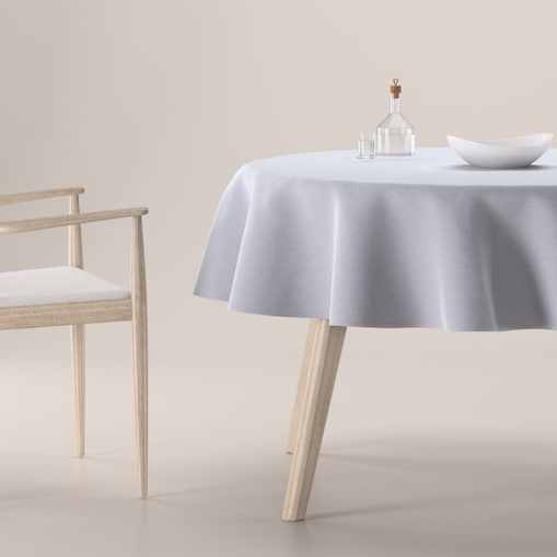 Obrus okrągły 130 x 130 cm srebrzysty szary