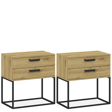 Konsimo RECTUS Zestaw stolików nocnych 2szt.w kolorze dębu artisan