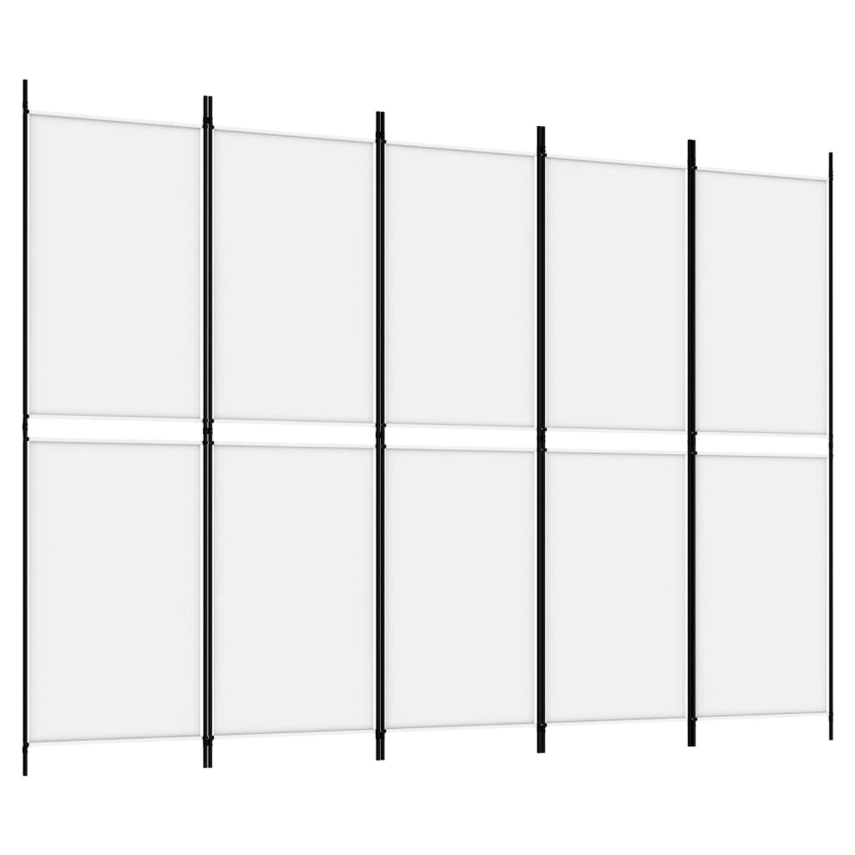 vidaXL Parawan 5-panelowy, biały, 250 x 180 cm, tkanina