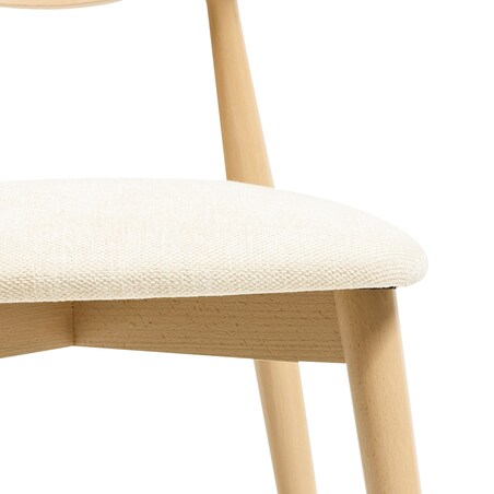 Krzesło drewniane do jadalni 80x45x45 cm jasnobeżowe/dąb sonoma OLBIA-V