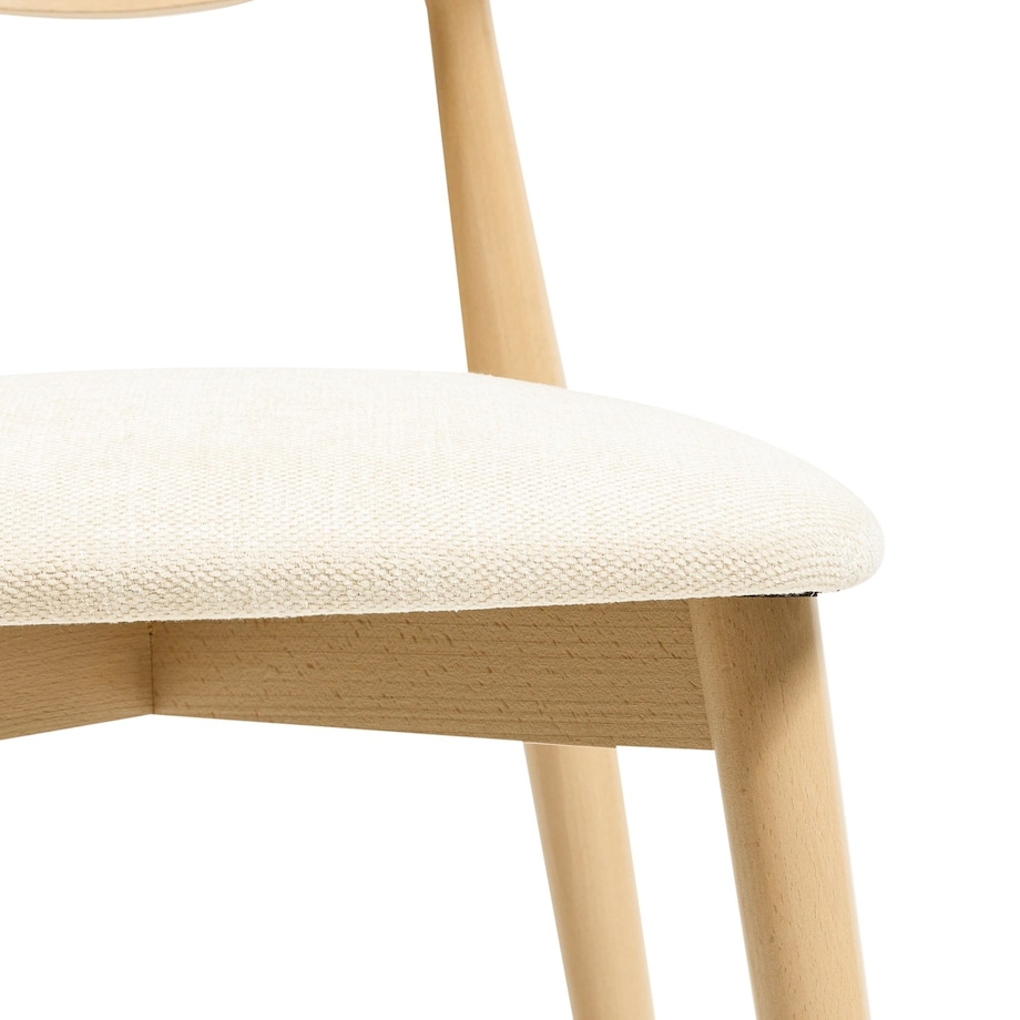 Krzesło drewniane do jadalni 80x45x45 cm jasnobeżowe/dąb sonoma OLBIA-V