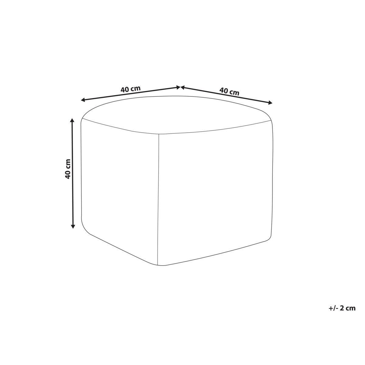 Puf z juty 40 x 40 cm beżowy MABULA