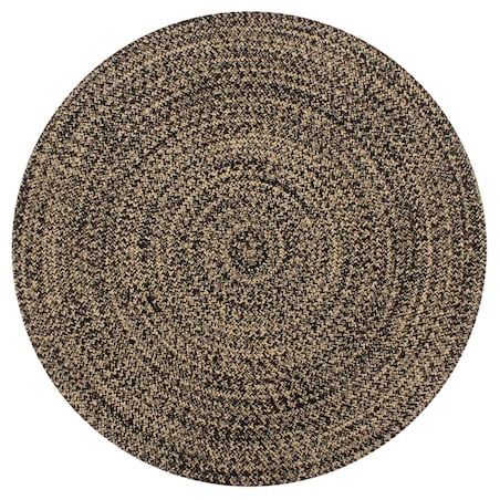 vidaXL Ręcznie wykonany dywan, juta, czarny i naturalny, 120 cm