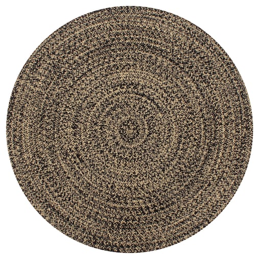 vidaXL Ręcznie wykonany dywan, juta, czarny i naturalny, 120 cm