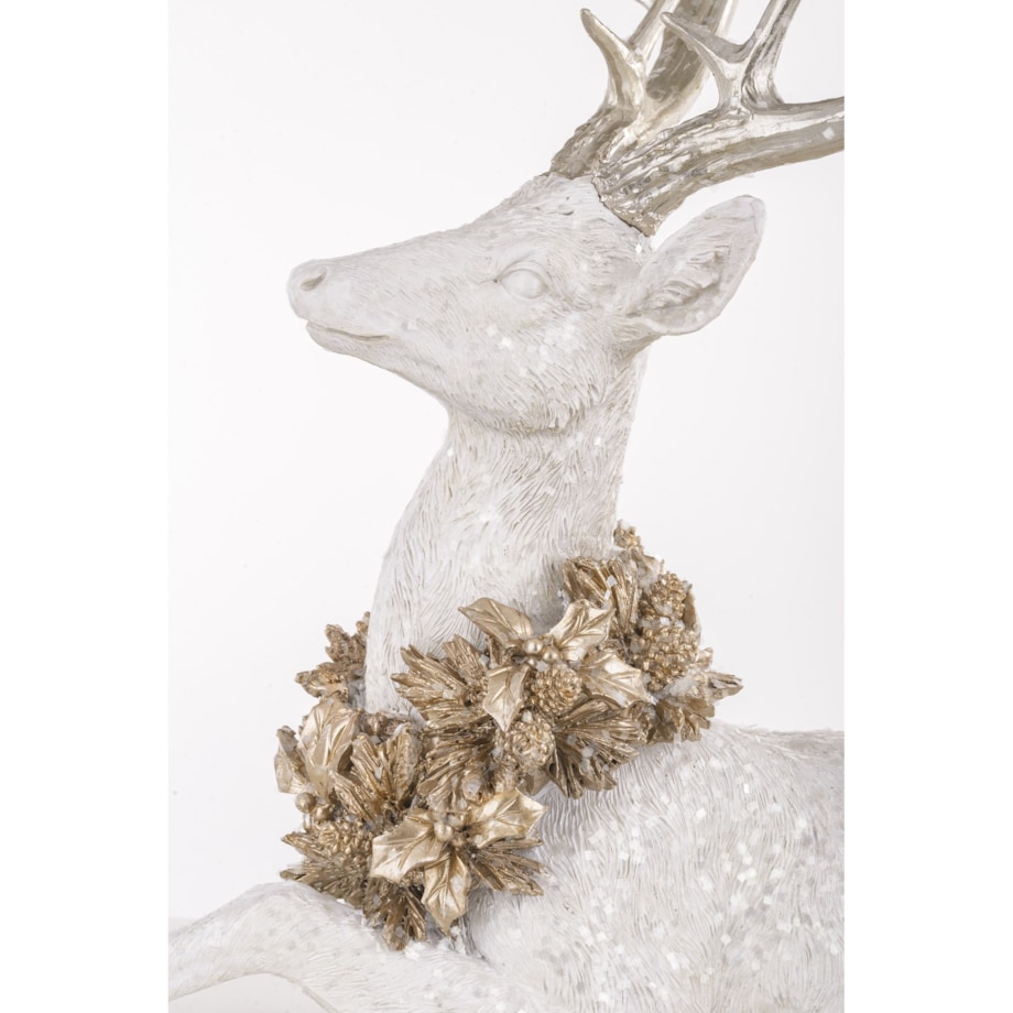 Figurka - jeleń leżący 53x50x29 cm SASEUM srebrny