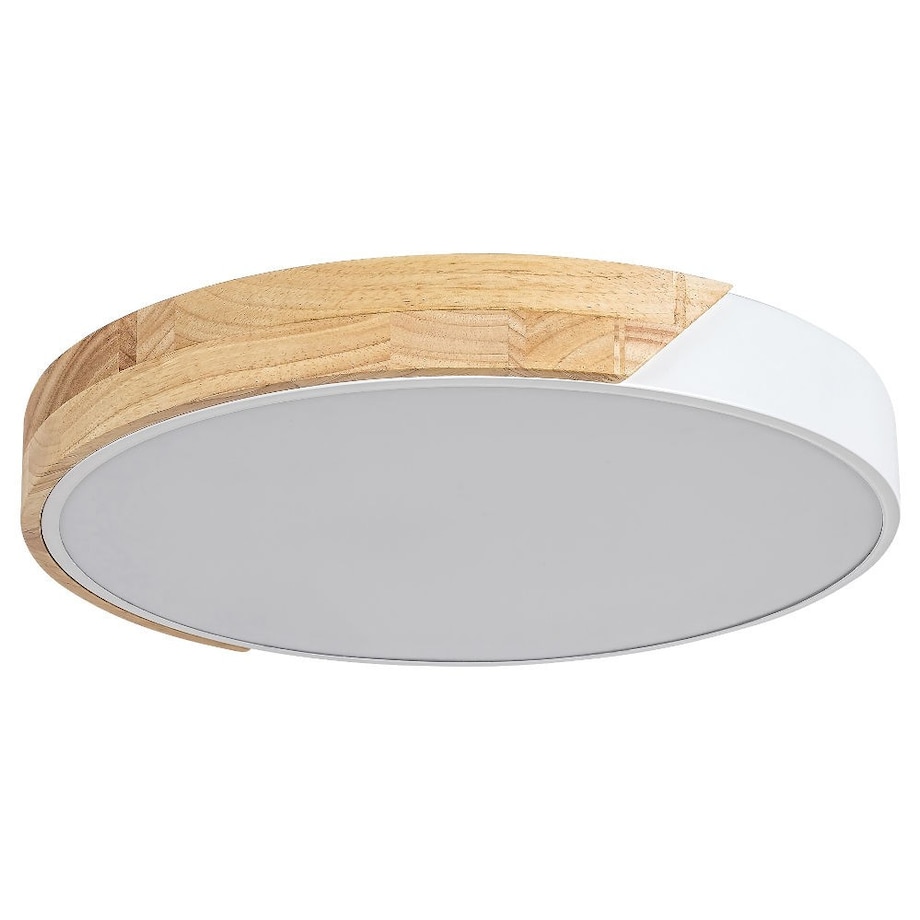 Ekologiczna LAMPA sufitowa MAPLE 3527 Rabalux okrągły plafon LED 24W 3000K do sypialni drewno