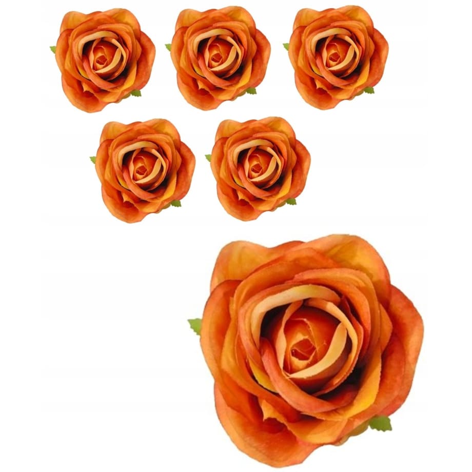 Róża sztuczna wyrobowa do wiązanek główka pąk sztuczne kwiaty duża 6szt