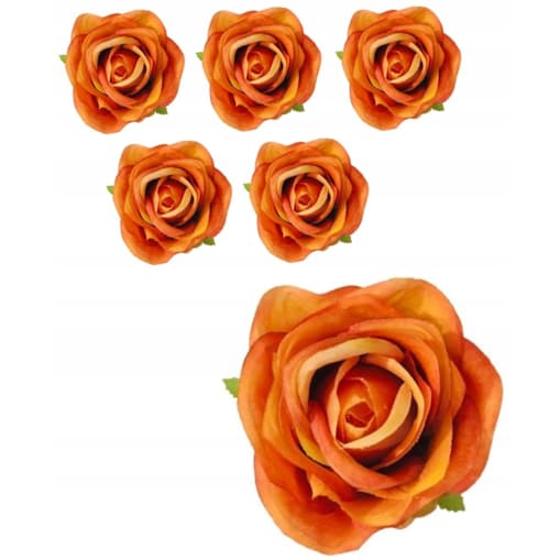 Róża sztuczna wyrobowa do wiązanek główka pąk sztuczne kwiaty duża 6szt