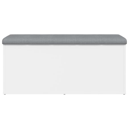 vidaXL Ławka ze schowkiem, biała, 102x42x45 cm, drewno konstrukcyjne