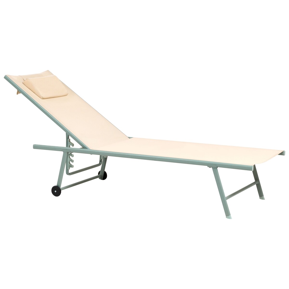 Zestaw 2 leżaków ogrodowych SORONI Rozkładany Metal Beżowy