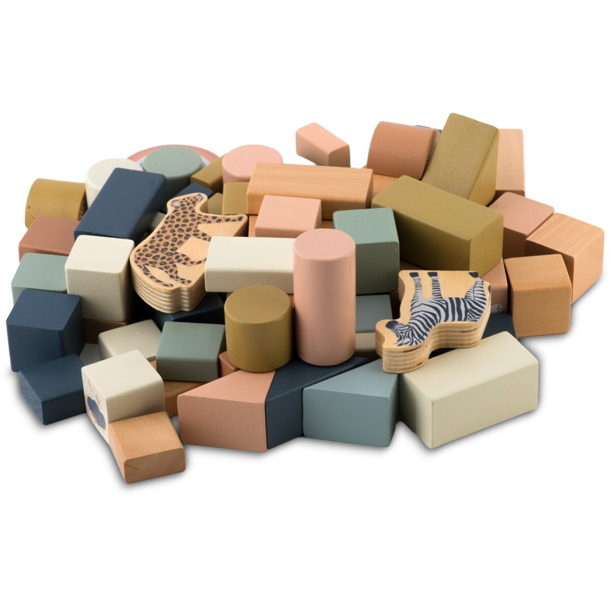 Klocki drewniane konstrukcyjne edukacyjne zestaw Nukido